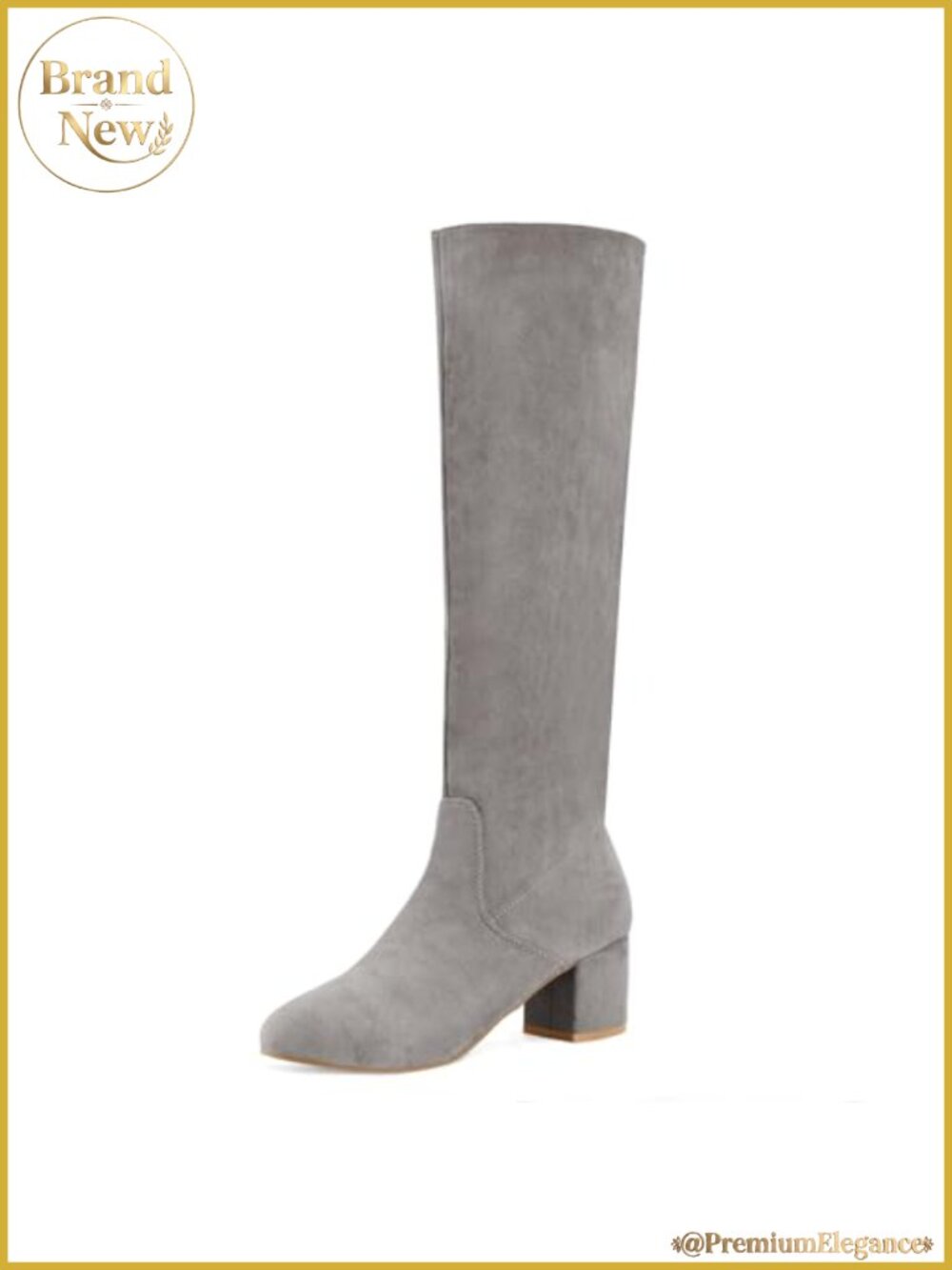 Knee High Boots Chunky Block Heel Faux Suede Women's Party